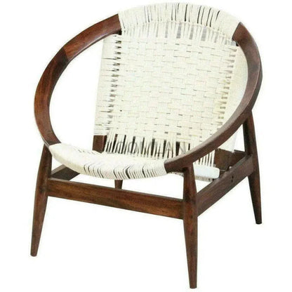 Rope Papasan Darkwash Barrel Accent Chair - LOOMLAN - LOOMLAN - Accent Chairs