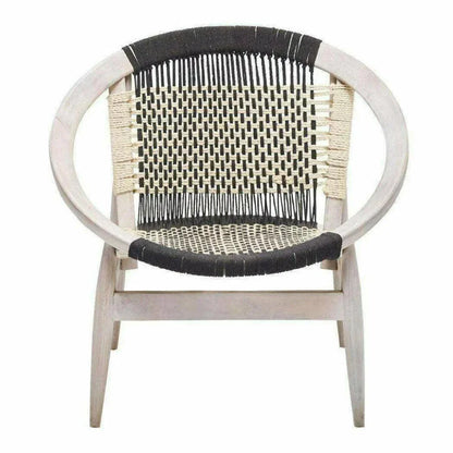 Rope Papasan White Barrel Accent Chair - LOOMLAN - LOOMLAN - Accent Chairs