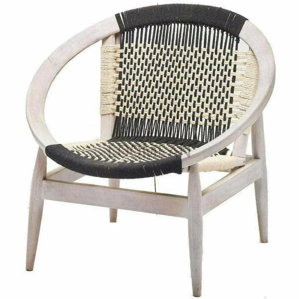 Rope Papasan White Barrel Accent Chair - LOOMLAN - LOOMLAN - Accent Chairs