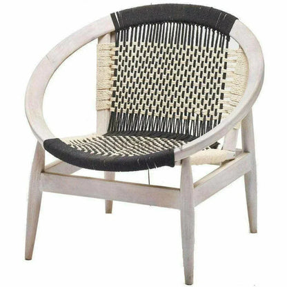 Rope Papasan White Barrel Accent Chair - LOOMLAN - LOOMLAN - Accent Chairs