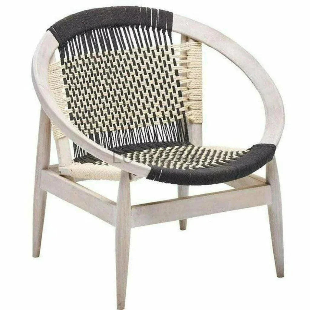 Rope Papasan White Barrel Accent Chair - LOOMLAN - LOOMLAN - Accent Chairs