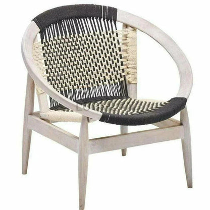 Rope Papasan White Barrel Accent Chair - LOOMLAN - LOOMLAN - Accent Chairs