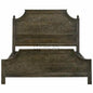 Hand Carved Dark Stain Wood Panel King Bed - LOOMLAN - LOOMLAN - Beds