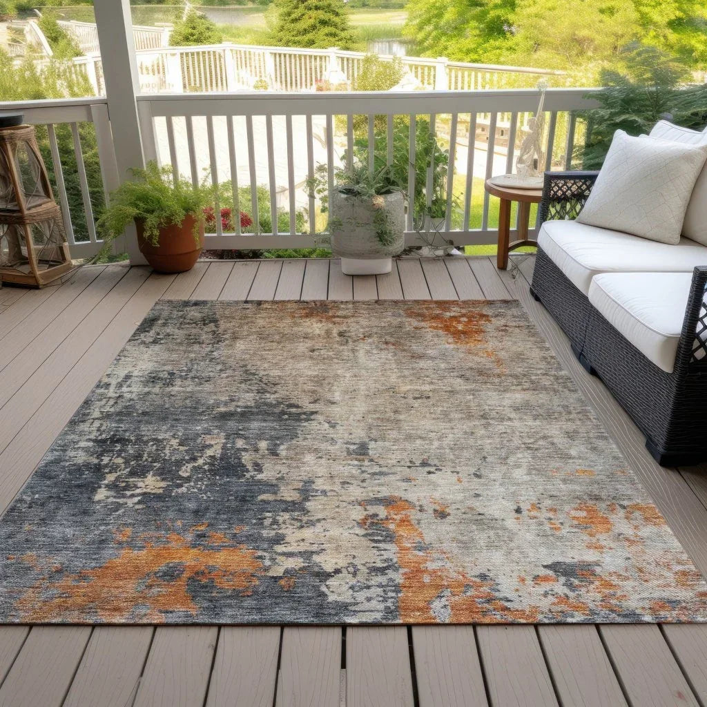 Karima Brown Washable Indoor - Outdoor Rug - LOOMLAN - LOOMLAN Rugs - Outdoor Rugs