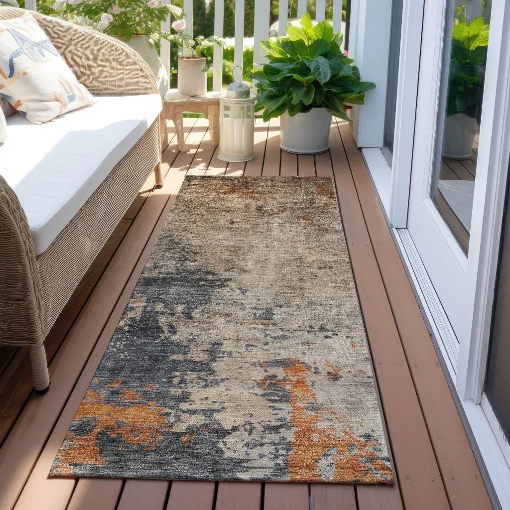 Karima Brown Washable Indoor - Outdoor Rug - LOOMLAN - LOOMLAN Rugs - Outdoor Rugs