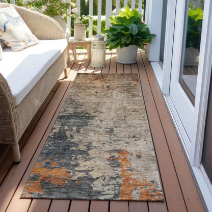 Karima Brown Washable Indoor - Outdoor Rug - LOOMLAN - LOOMLAN Rugs - Outdoor Rugs