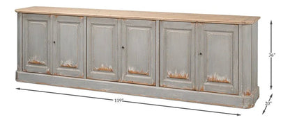 Karlsson Antique Swedish Wood Sideboard - LOOMLAN - Sarreid - Sideboards