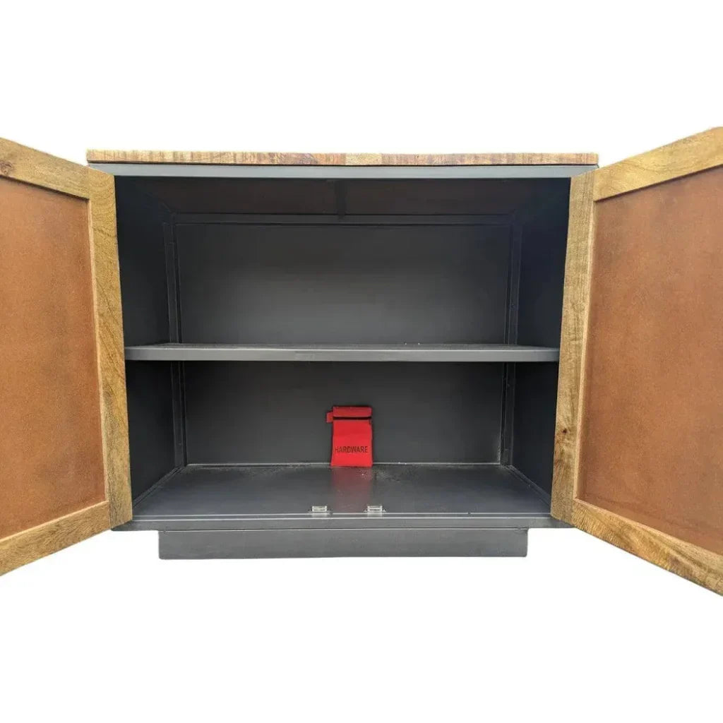 Munro 2 Door Accent Cabinet Reclaimed Wood Metal - LOOMLAN - LOOMLAN - Accent Cabinets