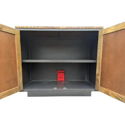 Munro 2 Door Accent Cabinet Reclaimed Wood Metal - LOOMLAN - LOOMLAN - Accent Cabinets
