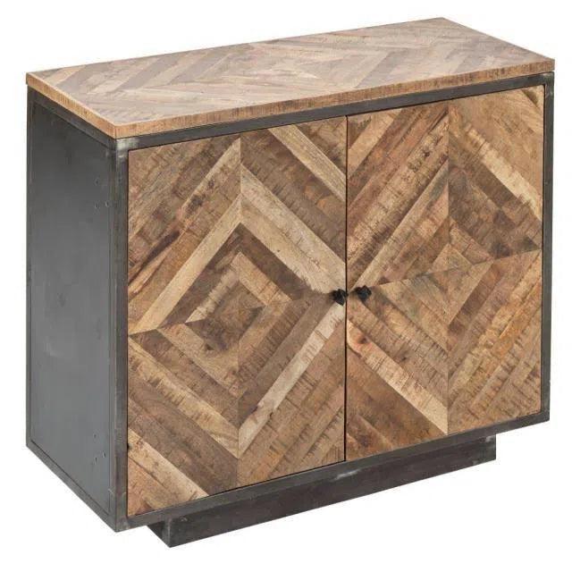 Munro 2 Door Accent Cabinet Reclaimed Wood Metal - LOOMLAN - LOOMLAN - Accent Cabinets