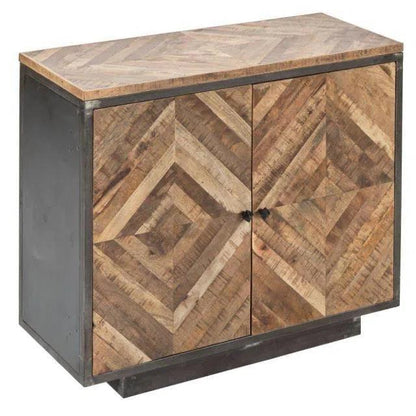 Munro 2 Door Accent Cabinet Reclaimed Wood Metal - LOOMLAN - LOOMLAN - Accent Cabinets