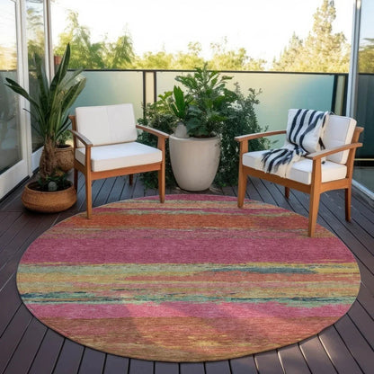 Karvoun Pink Washable Indoor - Outdoor Rug - LOOMLAN - LOOMLAN Rugs - Outdoor Rugs