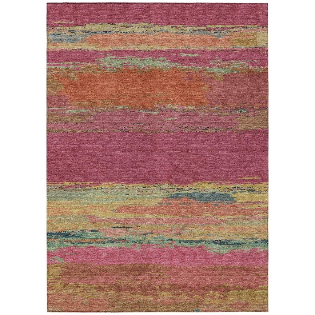 Karvoun Pink Washable Indoor - Outdoor Rug - LOOMLAN - LOOMLAN Rugs - Outdoor Rugs