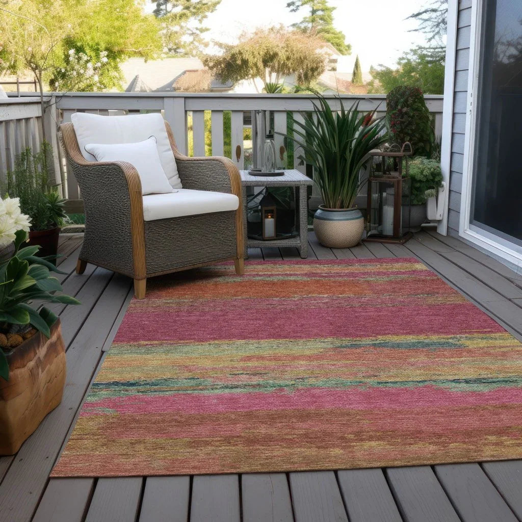 Karvoun Pink Washable Indoor - Outdoor Rug - LOOMLAN - LOOMLAN Rugs - Outdoor Rugs