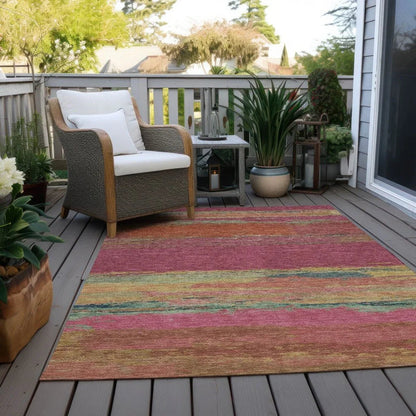 Karvoun Pink Washable Indoor - Outdoor Rug - LOOMLAN - LOOMLAN Rugs - Outdoor Rugs