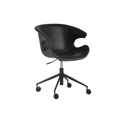 Kash Leather Office Chair-Office Chairs-SUNPAN-Nightfall Black-LOOMLAN