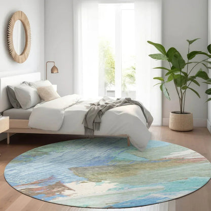 Kashana Blue Washable Indoor - Outdoor Rug - LOOMLAN - LOOMLAN Rugs - Outdoor Rugs