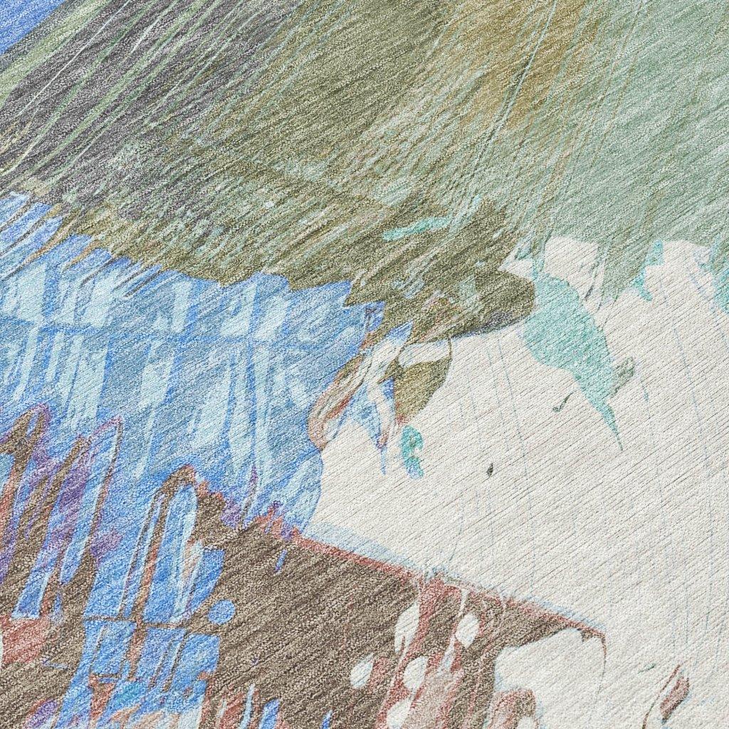 Kashana Blue Washable Indoor - Outdoor Rug - LOOMLAN - LOOMLAN Rugs - Outdoor Rugs