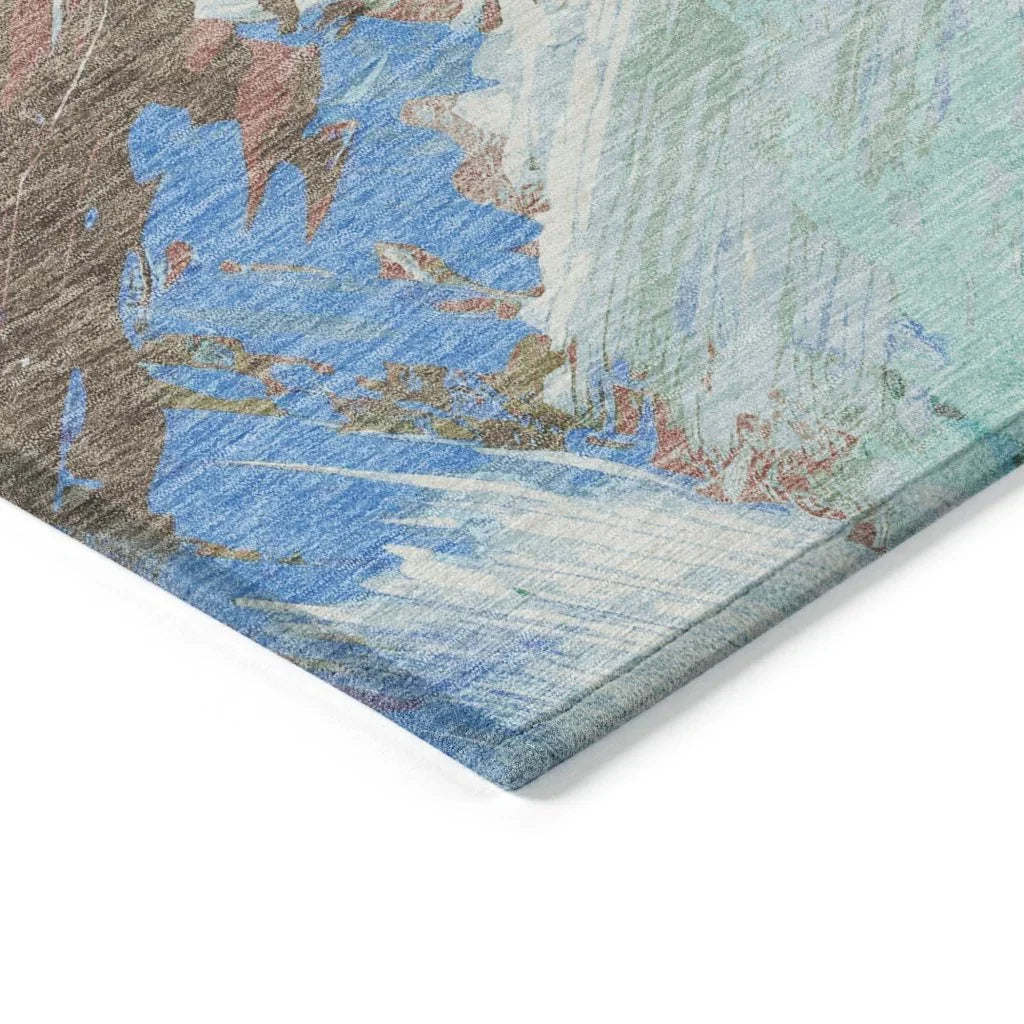 Kashana Blue Washable Indoor - Outdoor Rug - LOOMLAN - LOOMLAN Rugs - Outdoor Rugs