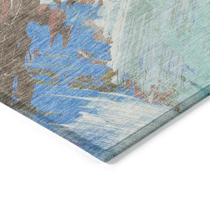 Kashana Blue Washable Indoor - Outdoor Rug - LOOMLAN - LOOMLAN Rugs - Outdoor Rugs