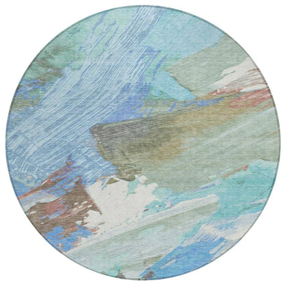 Kashana Blue Washable Indoor - Outdoor Rug - LOOMLAN - LOOMLAN Rugs - Outdoor Rugs