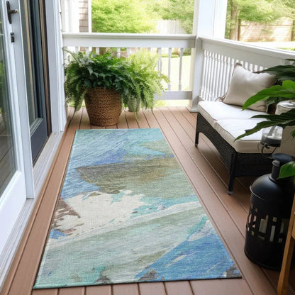 Kashana Blue Washable Indoor - Outdoor Rug - LOOMLAN - LOOMLAN Rugs - Outdoor Rugs