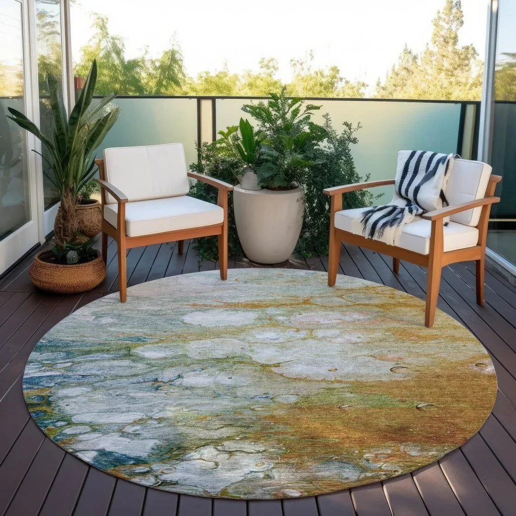 Kashava Orange Washable Indoor - Outdoor Rug - LOOMLAN - LOOMLAN Rugs - Outdoor Rugs
