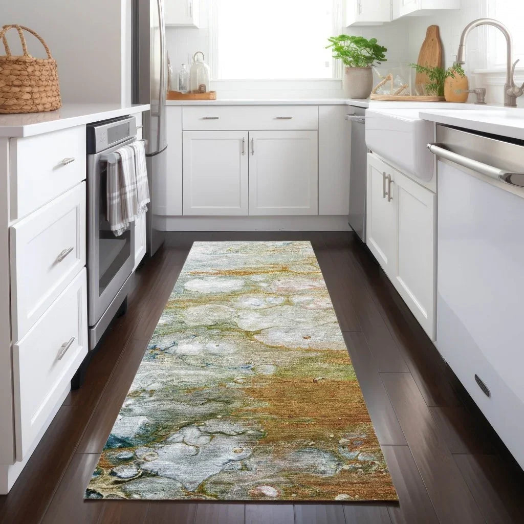 Kashava Orange Washable Indoor - Outdoor Rug - LOOMLAN - LOOMLAN Rugs - Outdoor Rugs