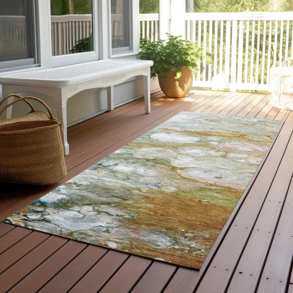 Kashava Orange Washable Indoor - Outdoor Rug - LOOMLAN - LOOMLAN Rugs - Outdoor Rugs