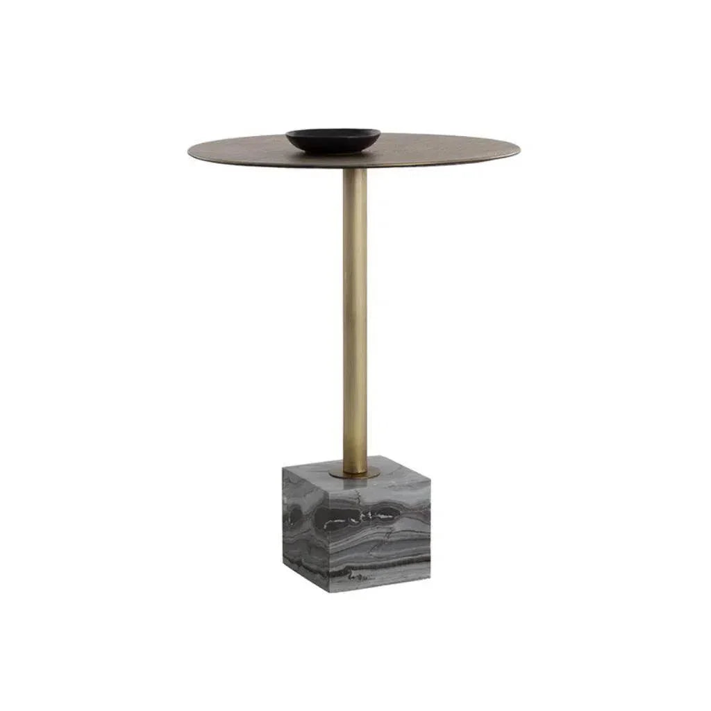 Kata Marble Based Iron Round Bar Table - LOOMLAN - SUNPAN - Bar Tables