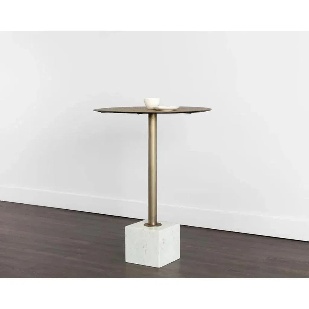 Kata Marble Based Iron Round Bar Table - LOOMLAN - SUNPAN - Bar Tables