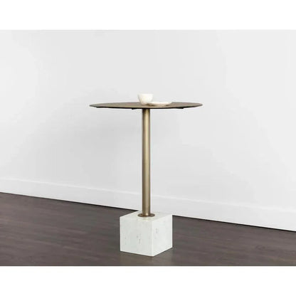Kata Marble Based Iron Round Bar Table - LOOMLAN - SUNPAN - Bar Tables