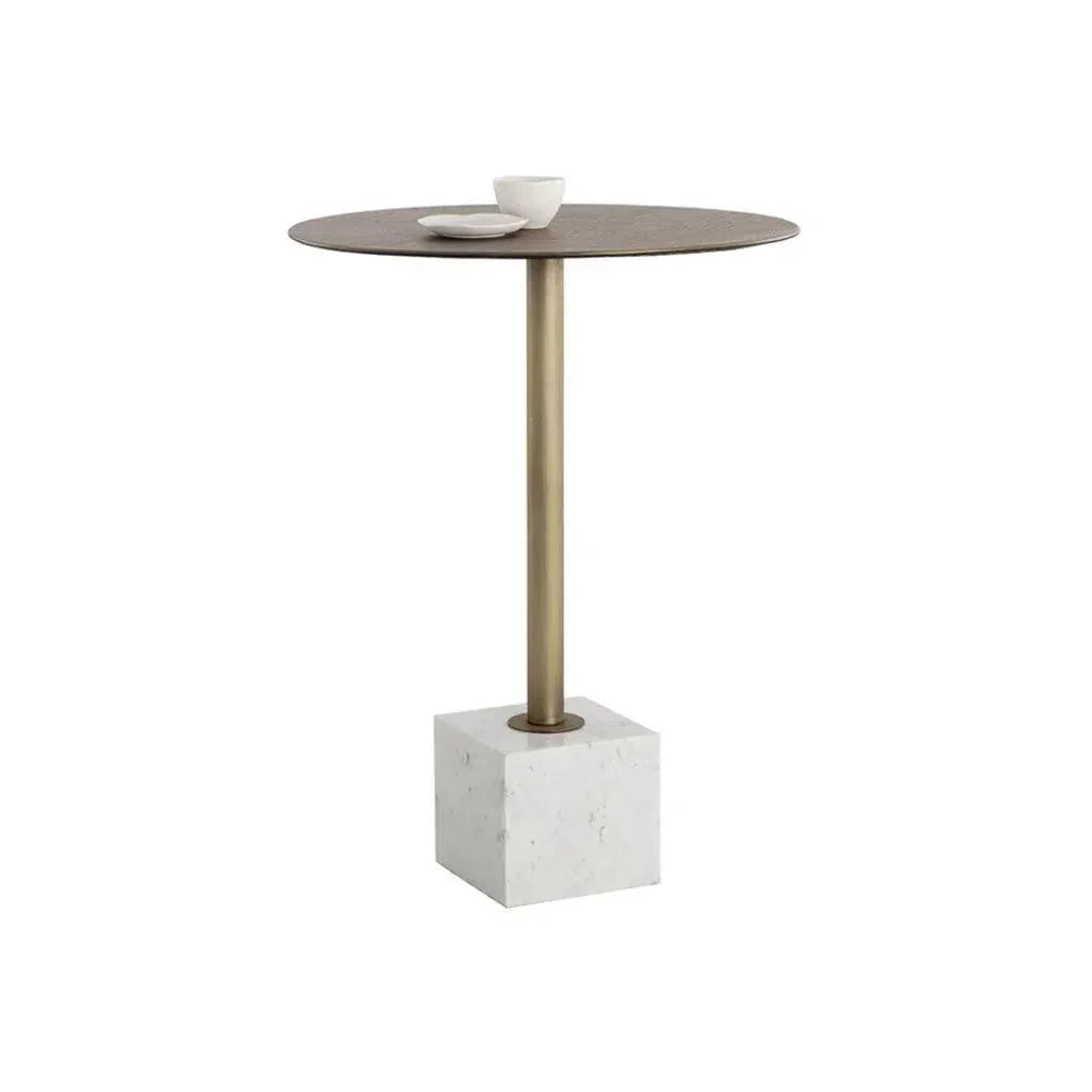Kata Marble Based Iron Round Bar Table - LOOMLAN - SUNPAN - Bar Tables