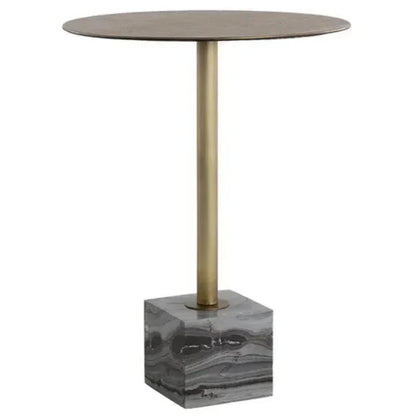 Kata Marble Based Iron Round Bar Table - LOOMLAN - SUNPAN - Bar Tables
