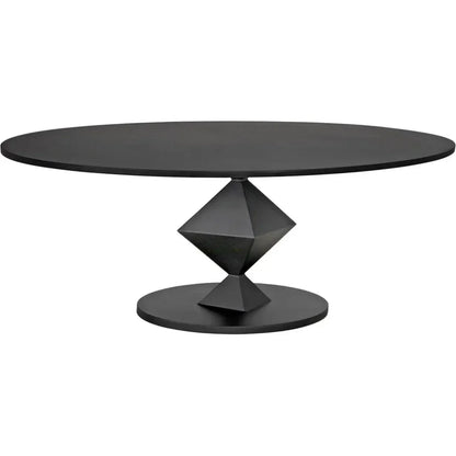Katana Oval Dining Table, Black Metal-Dining Tables-Noir-LOOMLAN