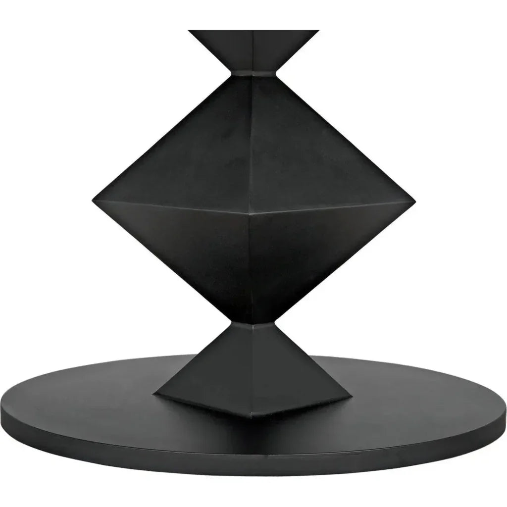 Katana Oval Dining Table, Black Metal-Dining Tables-Noir-LOOMLAN