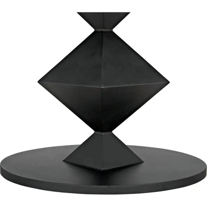 Katana Oval Dining Table, Black Metal-Dining Tables-Noir-LOOMLAN