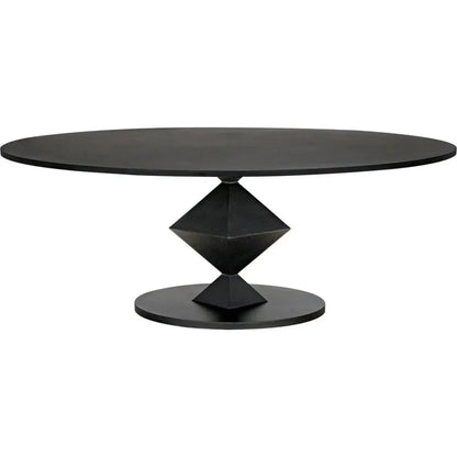 Katana Oval Dining Table, Black Metal-Dining Tables-Noir-LOOMLAN