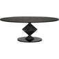 Katana Oval Dining Table, Black Metal-Dining Tables-Noir-LOOMLAN