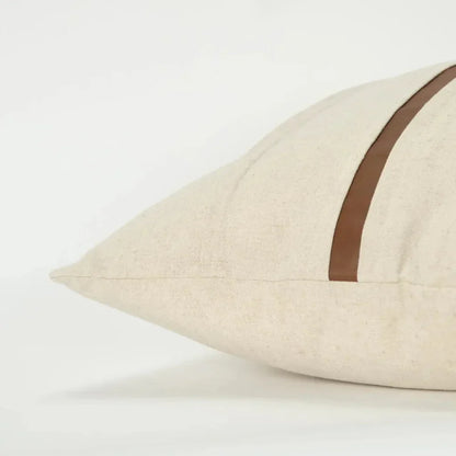 Kate Leather Stripe Throw Pillow Down Insert - LOOMLAN - LOOMLAN - Throw Pillows