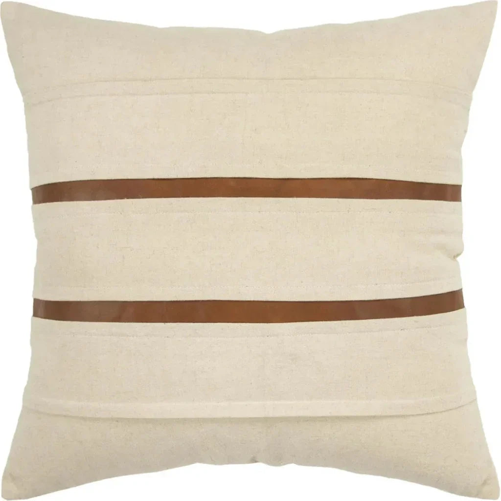 Kate Leather Stripe Throw Pillow Down Insert - LOOMLAN - LOOMLAN - Throw Pillows