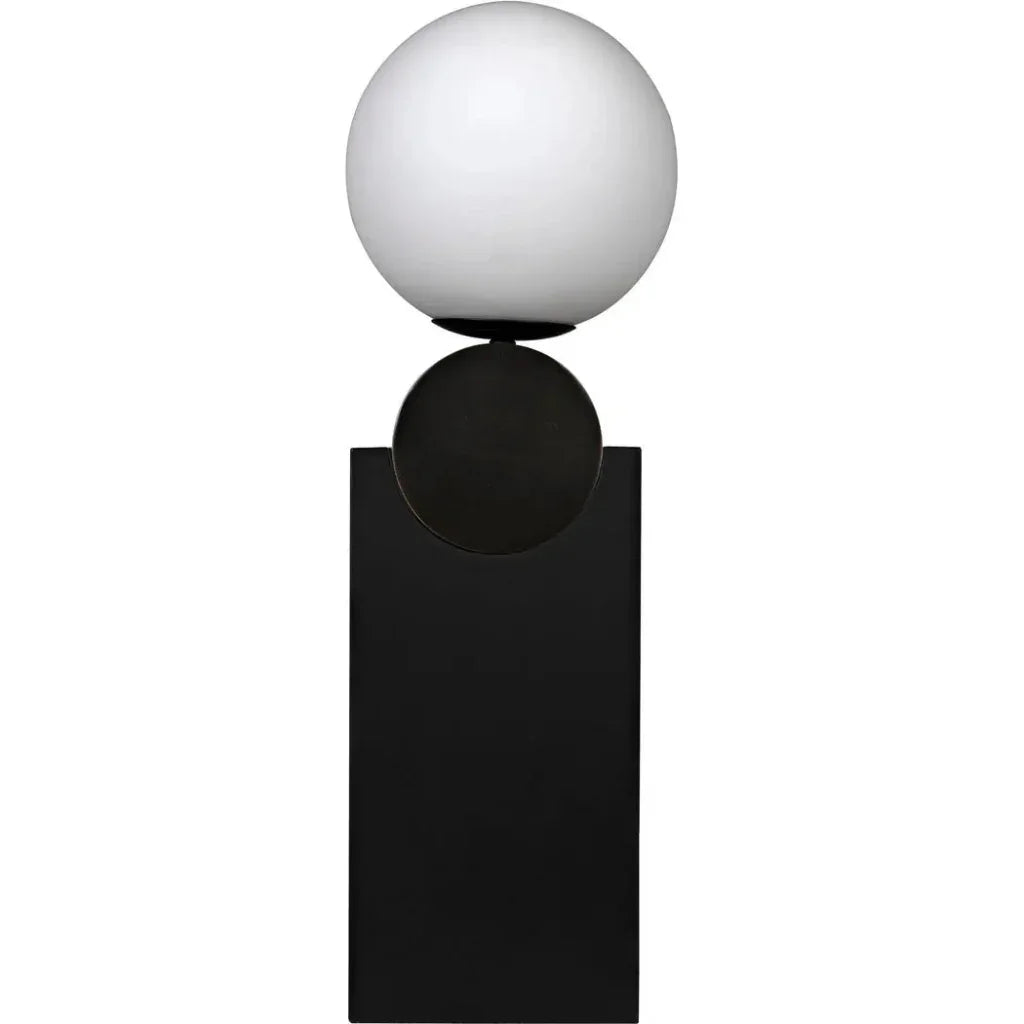 Kate Table Lamp, Black Metal Antique Brass Accent - LOOMLAN - Noir - Table Lamps