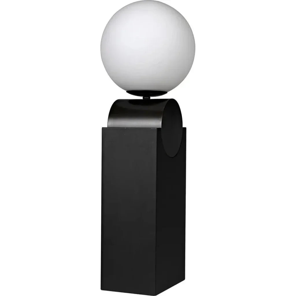 Kate Table Lamp, Black Metal Antique Brass Accent - LOOMLAN - Noir - Table Lamps