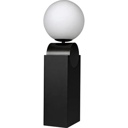 Kate Table Lamp, Black Metal Antique Brass Accent - LOOMLAN - Noir - Table Lamps