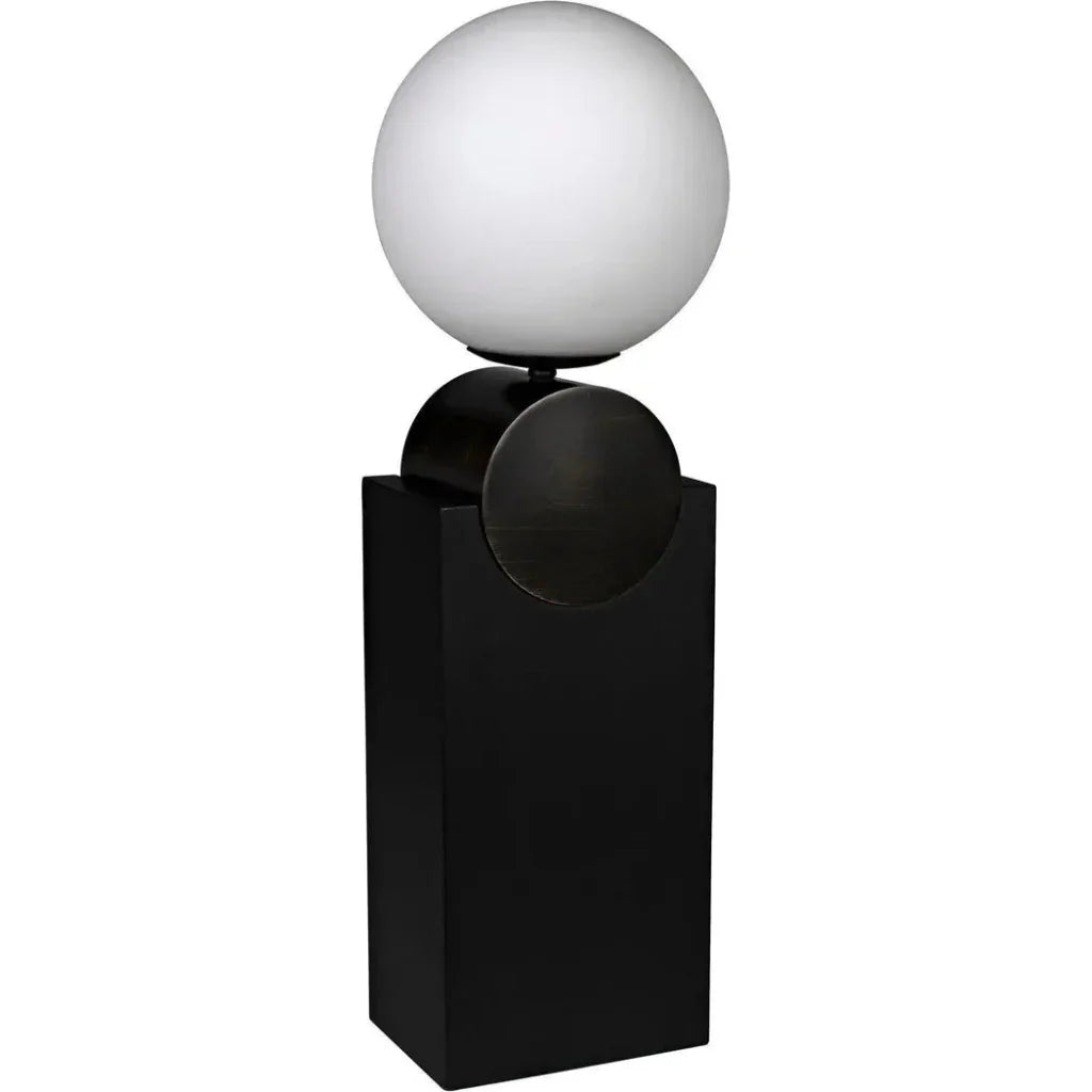 Kate Table Lamp, Black Metal Antique Brass Accent - LOOMLAN - Noir - Table Lamps