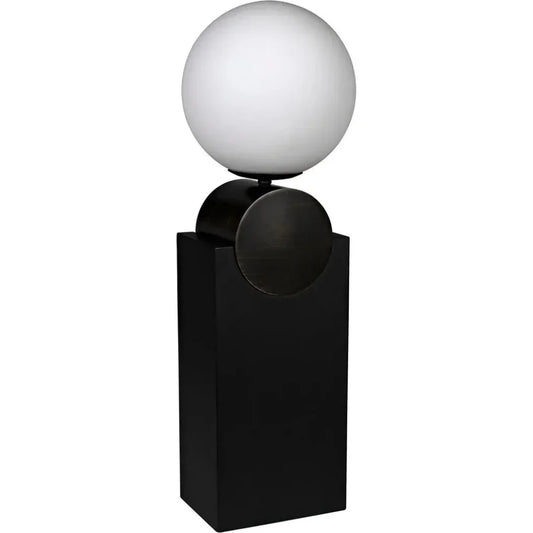 Kate Table Lamp, Black Metal Antique Brass Accent - LOOMLAN - Noir - Table Lamps