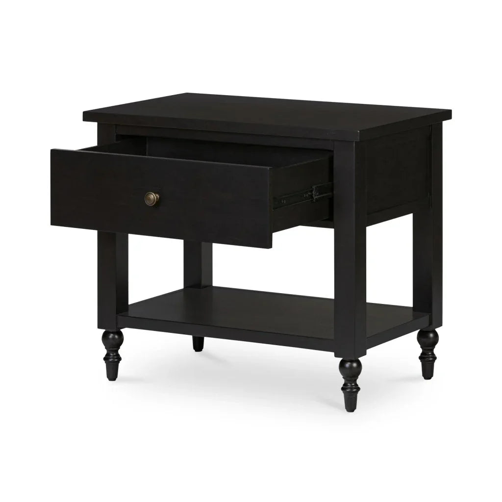 Katherine Black Soft Closing Drawer Nightstand - LOOMLAN - Moe's Home - Nightstands