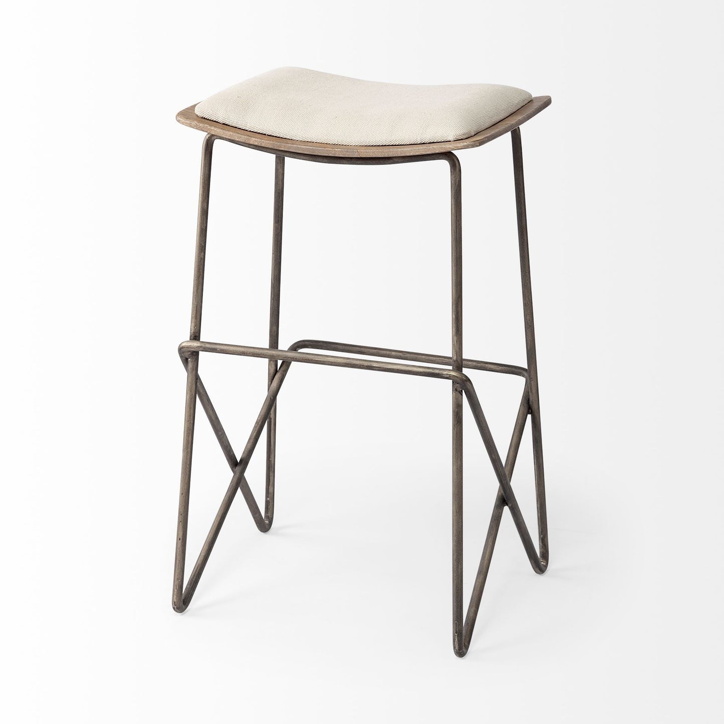 Katniss Cream Fabric Barstool
