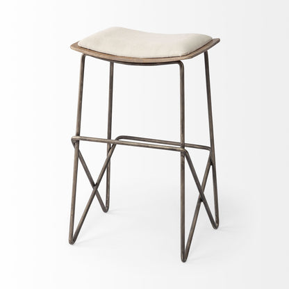 Katniss Cream Fabric Barstool