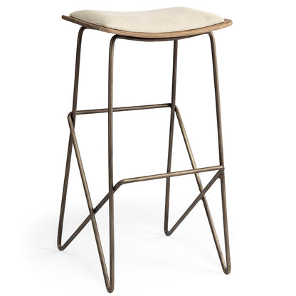Katniss Cream Fabric Barstool